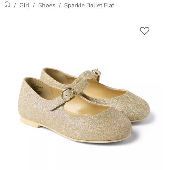 Janie and Jack Girls Gold Sparkle Flats size 11 - Picture 1 of 7